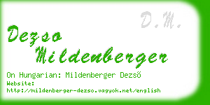 dezso mildenberger business card